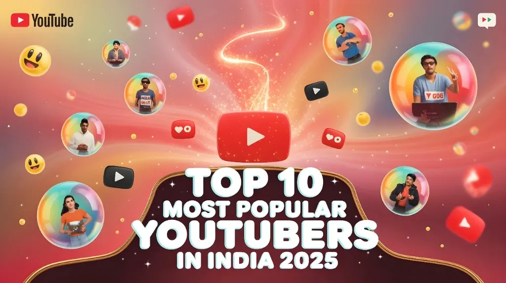 Top 10 Most Popular YouTubers in India 2025